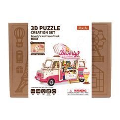 Rolife Beverlys Eiswagen DIY-Holzpuzzle mit LED-Beleuchtung