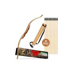 Bogen König Bogenkönig Bogenschiess-Set 10-tlg. Holz Pfeil + Bogen / Pfeilbogen Set