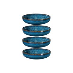 Mäser Speiseteller Tiles UNO tief 4 Stück, 22 cm, Classic Blue