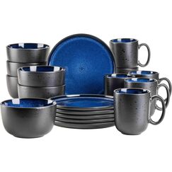Mäser Frühstücksset Niara 18-teilig, Schwarz/Blau