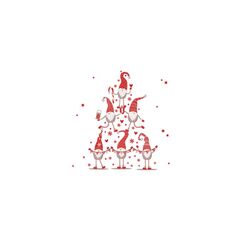 Braun + Company B+C Weihnachtsservietten Wichtelpyramide Grösse 33x33cm, 20 Stück, 3-lagig