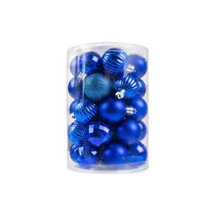 COCON, Weihnachtskugel 34 Stück, Royalblau Kunststoff, D: 4cm