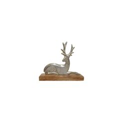 CHALET Deko Rentier Rene 22cm 20x5x22cm natur/silber
