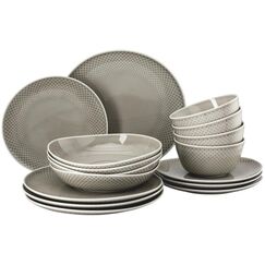 Rosenthal Junto Geschirrset Pearl Grey 16-teilig, inkl. Müesli Schalen