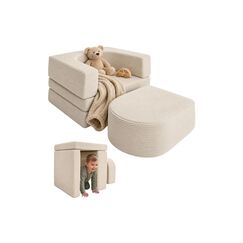 Relaxdays Kindersessel Modular 4-teilig, Beige