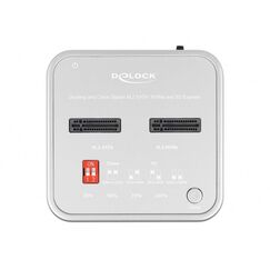 DeLOCK Dockingstation für 1 x M.2 NVMe SSD + 1 x M.2 SATA SSD mit SD Express (SD 7.1) Card Reader und Klon Funktion