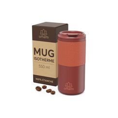Umami Thermobecher doppelwandig, 550ml 6-12 Stunden warm/kalt, Rot