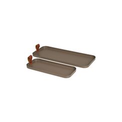 House Nordic Serviertablett 2er Set Stahl, Braun