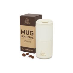 Umami Thermobecher doppelwandig, 550ml 6-12 Stunden warm/kalt, Creme
