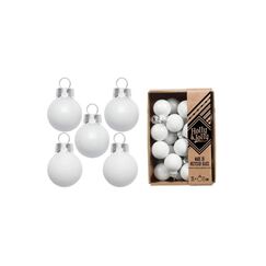 Holly & Jolly H&J Weihnachtskugel Pure White, 25 Stück Glas, D: 2 cm