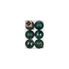 Holly & Jolly H&J Weihnachtskugel Green Noble, 6 Stück Kunststoff, D: 8 cm