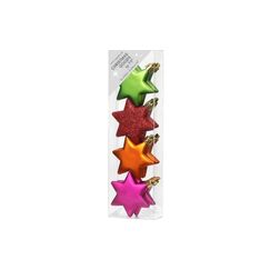 Holly & Jolly H&J  Weihnachtskugel Mille Fiori Stern Kunststoff, 6 cm, 8 Stk