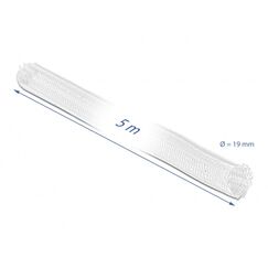 DeLOCK Geflechtschlauch mit Klettverschluss 5 m x 19 mm weiß