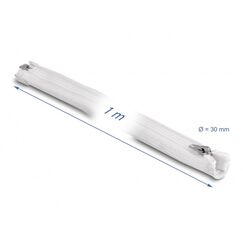 DeLOCK Geflechtschlauch mit Reißverschluss hitzebeständig 1 m x 30 mm weiß
