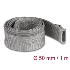 DeLOCK Geflechtschlauch mit Reißverschluss hitzebeständig 1 m x 50 mm grau