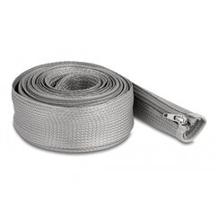 DeLOCK Geflechtschlauch mit Reißverschluss hitzebeständig 3 m x 50 mm grau