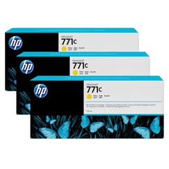 HP 771C 3er-Pack Gelb DesignJet Druckerpatronen, 775 ml