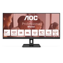 AOC U34E2M Computerbildschirm 86,4 cm (34") 3440 x 1440 Pixel Wide Quad HD Schwarz