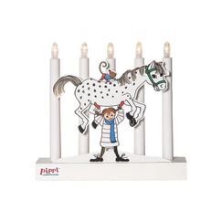 Star Trading Kerzenleuchter PIPPI Indoor, Weiss, 27cm