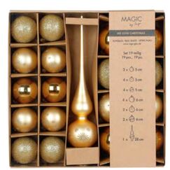 Inge‘s Christmas Decor 40560P416 Christbaumschmuck Weihnachtsbaumschmuck Glas Gold 19 Stück(e)