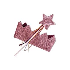 Papierdrachen Glitzerkrone und Zauberstab