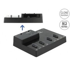 DeLOCK M.2 Dockingstation für 4 x M.2 NVMe PCIe SSD mit Klon Funktion