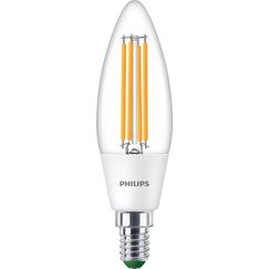 Philips Filament-Kerzenlampe, B35 E14, transparent, 40 W