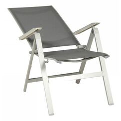 Acamp Urban Gartenstuhl Terrasse Netz-Sitz Netz-Rückenlehne Aluminium, Stoff Graphit, Platin