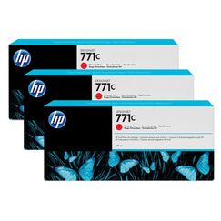 HP 771C 3er-Pack Chromrot DesignJet Druckerpatronen, 775 ml
