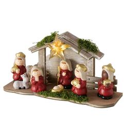 Boltze 2086342 Dekorative Statue & Figur Beige, Braun, Rot Keramik, Kunststoff, Holz