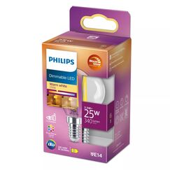 Philips Filament-Lampe Tropfenform, klar, 25 W P45 E14
