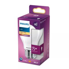 Philips Filament-Lampe, Milchglas, 75W A60 E27