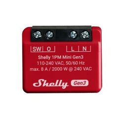Shelly 1PM Mini Gen3 Intelligenter Schalter 1P Rot