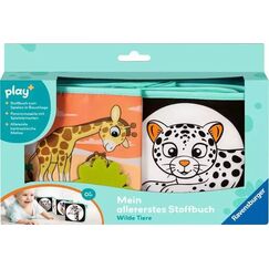 Ravensburger Play+ Mein allererstes Stoffbuch (für die Bauchlage): Wilde Tiere (Leporello)