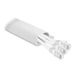 DeLOCK Kabelkanal für Untertischmontage 63 x 28 mm - Länge 400 mm 2 Stück weiß