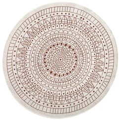 NORTHRUGS 103102-140 Teppich Draußen Bodenmatte Rund Polypropylen (PP) Beige, Weiß