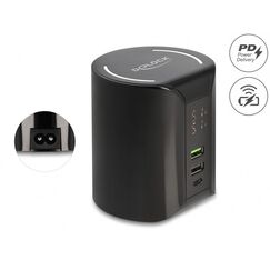 DeLOCK USB und kabelloses Ladegerät 1 x USB Type-C PD + 2 x USB Typ-A mit 58 W