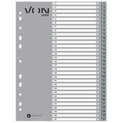 Leitz VON 12870085 Tab-Register Numerischer Registerindex Polypropylen (PP) Grau, Weiß