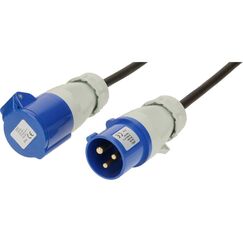 Max Hauri AG Basic Line 165376 Verlängerungskabel/Steckdosenleiste 25 m 1 AC-Ausgänge Drinnen/Draußen Schwarz, Blau