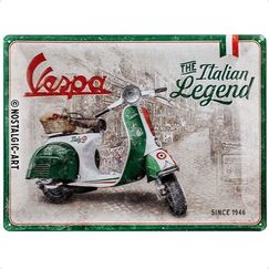 Nostalgic Art Vespa Legend Dekoratives Schild & Tafel für drinnen Metall Mehrfarbig