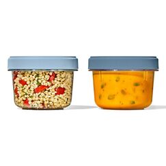 OXO OX11393400 Lebensmittelaufbewahrungsbehälter Rund Container 0,55 l Blau, Transparent 2 Stück(e)