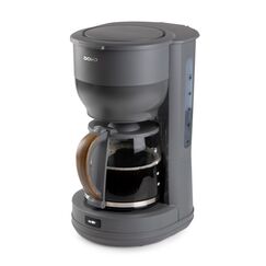 Domo Wood You Halbautomatisch Filterkaffeemaschine 1,25 l, Farbe: Grau, Länge: 0,7 m