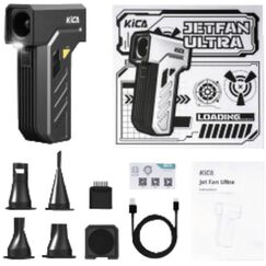KICA Jet Fan Ultra Black Schwarz Handventilator, Farbe: Schwarz