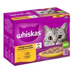 ‎Whiskas Portionsbeutel Multipack 11+ Geflügel Auswahl in Gelee 12 x 85g