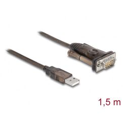 DeLOCK Adapter USB 2.0 Typ-A zu 1 x Seriell RS-232 D-Sub 9 Pin Stecker mit Schrauben 1,5 m