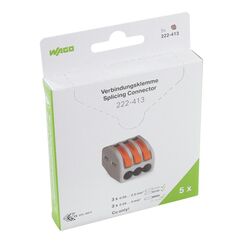 Wago 222-413/995-005 Anschlussblock Grau