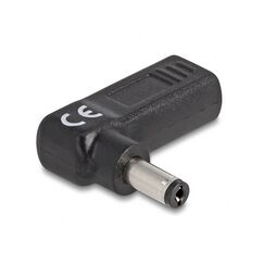 DeLOCK Adapter für Notebook Ladekabel USB Type-C Buchse zu 5,5 x 2,1 mm Stecker 90° gewinkelt