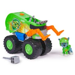 PAW Patrol Rescue Wheels - Rockys Recycling Monstertruck mit Geschoss-Abwurf und Rocky Hundefigur
