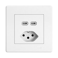 Feller 8780.CC-A.GMI.A.61 Steckdose T13 + 2 x USB C Weiß