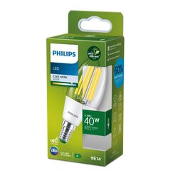 Philips Filament-Kerzenlampe, B35 E14, transparent, 40 W